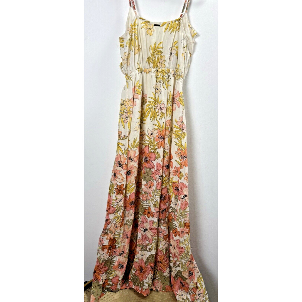 Billabong Tropical Floral Maxi Dress Vacation Beachy Cottagecore Bohemian S - Picture 5 of 9